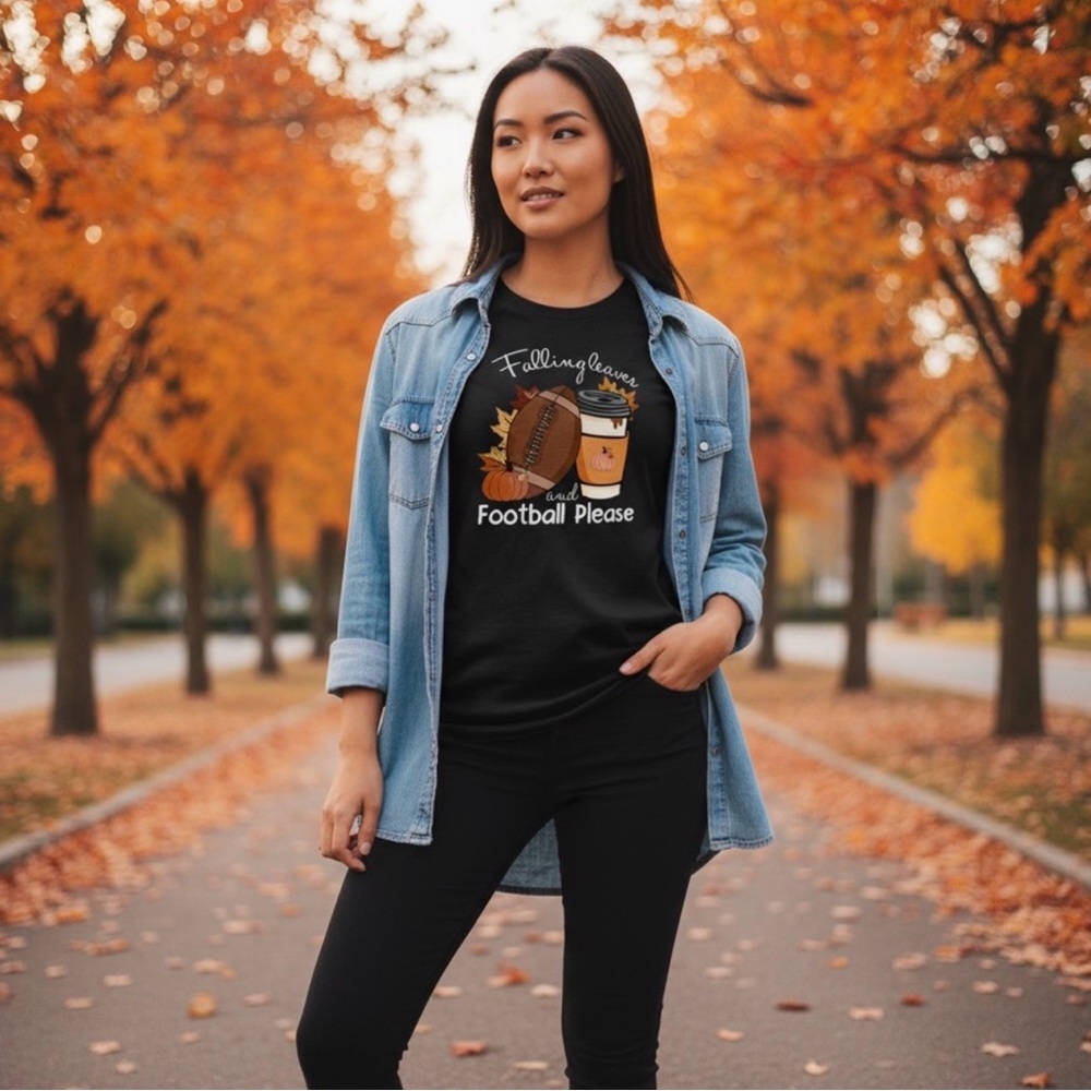 Falling Leaves & Football Please T-Shirt